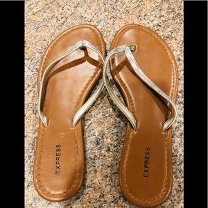 Express  Sequined Silver Sandals